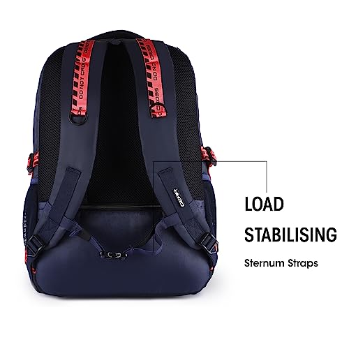 Gear MAXPRO 45L LARGE SCHOOL BAG/CASUAL BACKPACK/DAYPACK/COLLEGE BAG FOR BOYS/GIRLS (NAVY-RED)