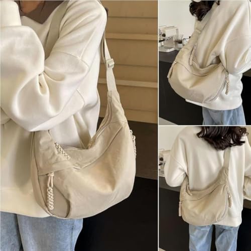 Women's Fashion Plain Color Nylon Crossbody Bag, Limorence Crossbody Bag, Fashion Plain Color Nylon Crossbody Bag, Nylon Crossbody Hobo Bag, Nylon Crossbody Bags for Women