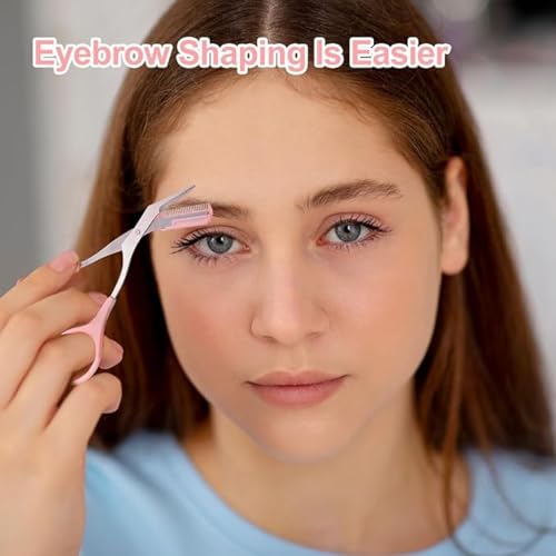 Rayyan Eyebrow Trimmer Set With Scissors and Comb - Stainless Steel Beauty Accessories for Face Hair Removal - For Women and Men