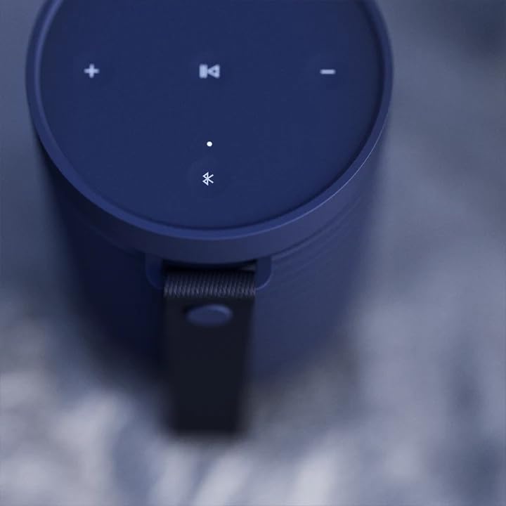 Bang & Olufsen Beosound Explore - Wireless Portable Bluetooth Speaker with USB-C Charging Cable, IP67 Dustproof and Waterproof Speaker for Outdoors, Home and Travel - Navy