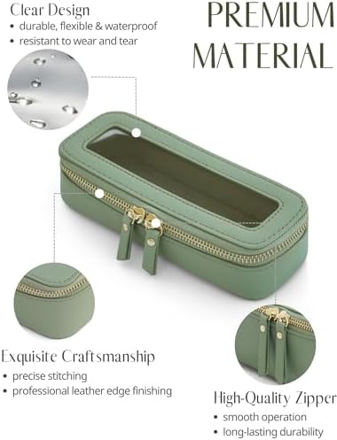 Small Cosmetic Bag for Purse Mini Makeup Bag for School Cute Clear Make Up Pouch for Travel Tiny Leather White Make Up Organizer Case for Backpack Toiletry Bag Waterproof Square Pouch with Zipper