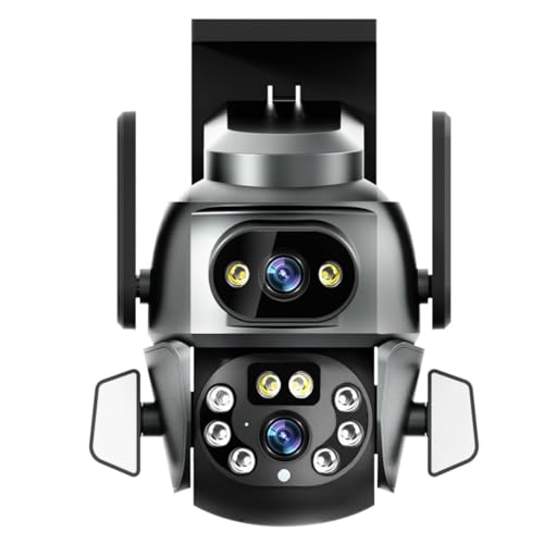 Doeek 4K Security Camera Outdoor Dual Lens, 350° Pan/Tilt View, Smart Motion Tracking, Full Color Night Vision, 2-Way Audio, IP66 Weatherproof, Secure SD/Cloud Storage, Versatile for Home Safety