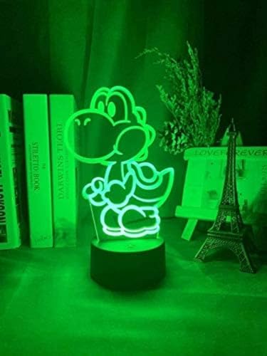 althiqahkey 3D Illusion Lamp LED Night Light Game Super Mario Yoshi Figure for Kid Room Decoration Cool Birthday Gift for Kids Children s Sleep Lamp