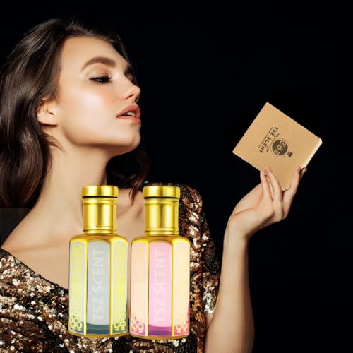 TSZ Scent Pure White Musk Tahara & Musk Cotton Candy Gift Set for Women ??2x12ml Luxury Perfume Oil, Long-Lasting, Hypoallergenic, Alcohol-Free Attar, Travel-Friendly