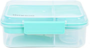 3/4/5 Compartment Convertible Bento Lunch Box with Gravy Bowl, Green