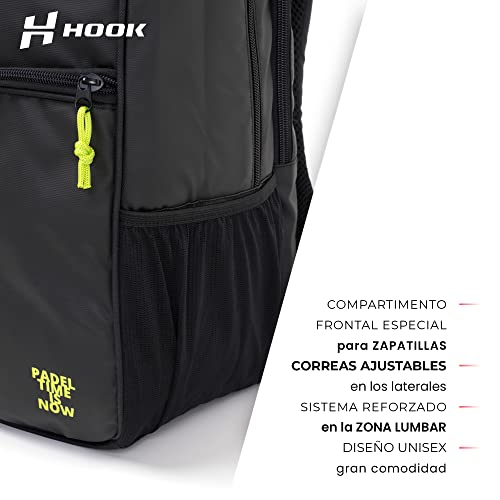 PADEL RACKETS INNOVATION SL. Hook ??Padel Backpack ??32 x 22 x 50 cm ??Unisex ??Waterproof Fabric ??Shoe Compartment ??Reinforced Lumbar System ??Adjustable Straps