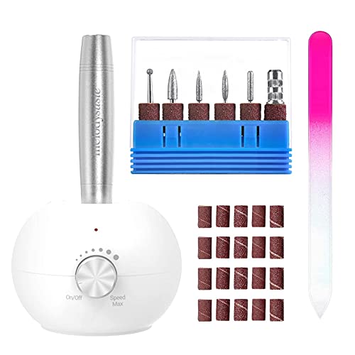 MelodySusie Portable 28000 RPM Electric Nail Drill with Bits, 56 Sanding Bands, Compact Nail Drill Machine for Acrylic Nails Professional Shaping, Gel Nails Manicure Pedicure Polishing, Upgrade