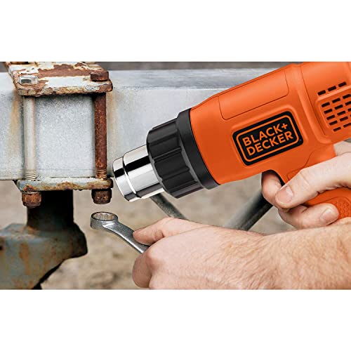 BLACK+DECKER 1750W Corded 2 Mode Heat Gun for Stripping Paint, Varnishes & Adhesives, Orange/Black - KX1650-B5,