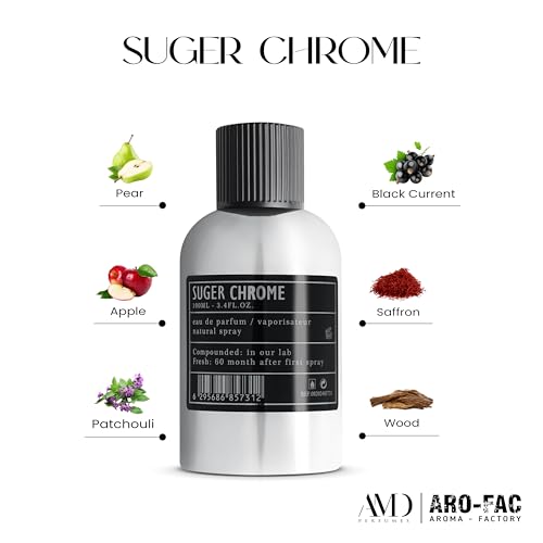 ARO FAC By AMD Perfumes Suger Chrome Unisex Perfume - Classic Perfume for Men and Women - Long Lasting Men's and Women's Fragrances with Blend of Woody Notes Eau de Parfum EDP 100ml