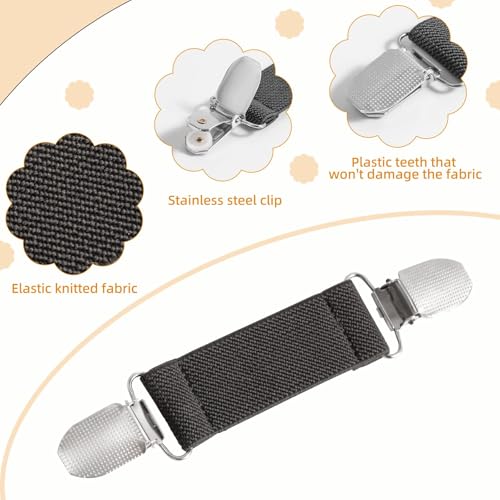 BIGTHREE Back Cinch Set, Retro Sweater Shawl Clips, Vintage Cardigan Collar Clip for Women Clothes Adjustable Pant Clips for Waist Tightener Dress Shirt Brooch (6 Colors)