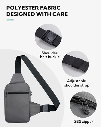 WATERFLY Umhängetasche Crossbody Brusttasche Schultertasche: Sling Bag Tasche Herren Klein Handtasche Crossover Crossbag Schulter Männer Handy Bauch Sportarten Wandern