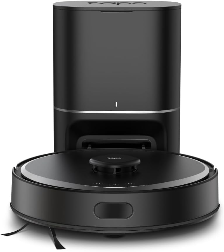 Tapo Robot Vacuum Cleaner with Automatic Suction Station, RV30 Max Plus, 5300 Pa Hypersuction, Dual Navigation LiDAR + IMU, Voice Control Alexa and Google Assistant
