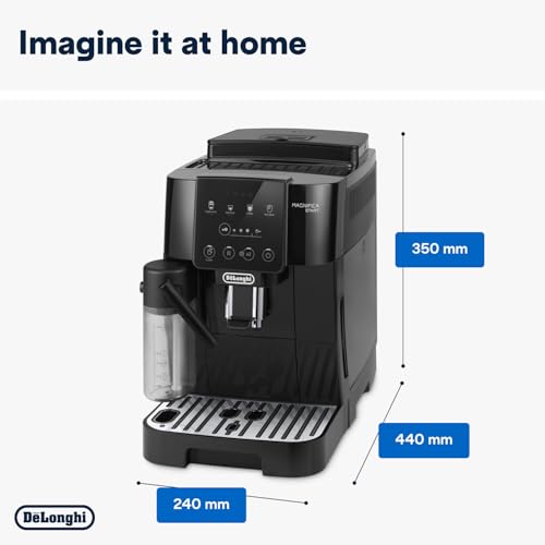 De'Longhi Magnifica Start Fully Automatic Coffee Machine, One-Touch Cappuccino Maker with LatteCrema Hot Technology, 13 Grind Settings, Compact Design, Soft Touch Panel – ECAM220.60.B