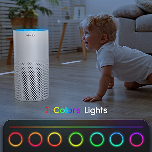 Afloia Air Purifier And Humidifier Combo For Home Room, 22Db| 7 Colors Night Air Purifiers 2 In 1 With Remote Control, Quiet Air Cleaner Removing 99.99% Smokers Odor And Pollen For Bedroom