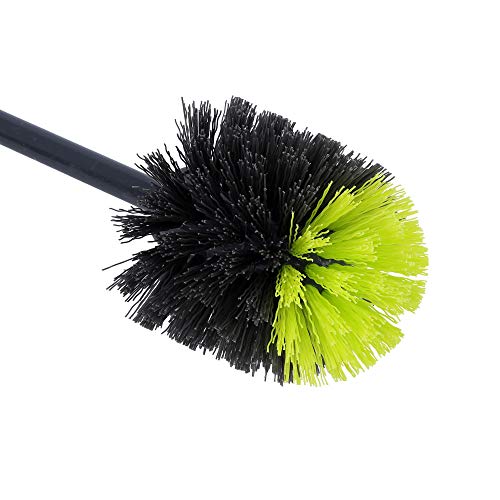 Royalford Toilet Brush with Holder - Easy Storage with Comfortable Handle - Compact Round Design - Clears Clogged Toilets and drains - Ideal for Home & Office Use