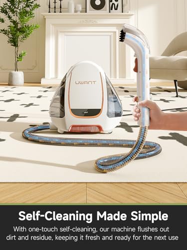 UWANT Portable Carpet and Upholstery Cleaner Machine, Small Handheld Rug Spot Cleaner with Self-Cleaning Feature, Lightweight Shampooer for Car, Auto Detailer, Pet Stains, Furniture, Couch, B100