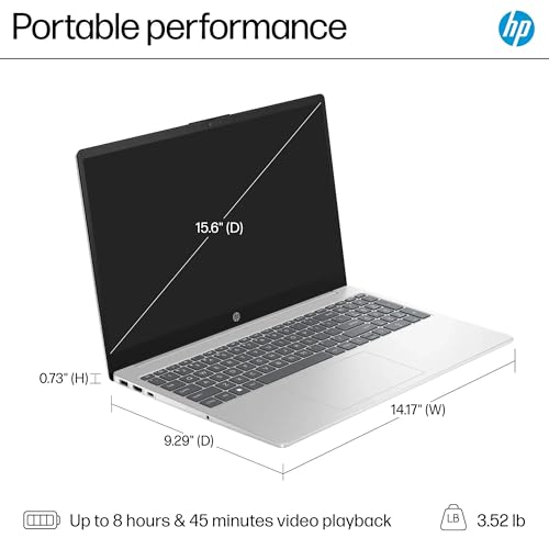 HP 15.6" Touchscreen Laptop, Intel Core i5-1235u, 16GB Memory, 512GB SSD, Intel Iris Xe Graphics, Wi - Fi 6E, Windows 11 Home, Ideal for Students and Business, Natural Silver