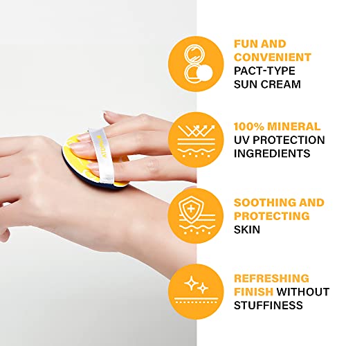 ATOPALM Tok Facial Sun Pact 15g SPF43 PA+++| Zinc Sunscreen for Sensitive Skin | Dry Moisturizing Protection Korean Mineral Cream