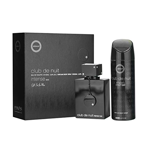 ARMAF Club De Nuit Intense Man, Gift Set for Men ??EAU DE TOILETTE ??105ml + 200ml Perfume Body Spray By ARMAF From The House of Sterling