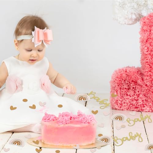 Baby Shower Decoration Confetti, Pack of 150 Baby Shower Decoration Confetti, Boho Rainbow Baby Shower Confetti Table Decoration, Shower Accessories, Table Decoration for Gender Reveal Party, Baby