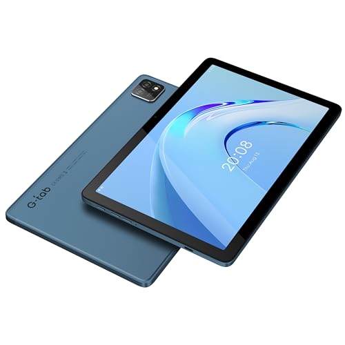 G-Tab T11 Tablet/10.1 Inches IPS Screen/Octa Core 1.6GHz Processor/6580mAh Battery/4G Dual SIM/4GB RAM  128GB ROM/5MP Front흳 Rear Camera/Includes- Touch Pen/OTG/Tempered Glass/Flip Cover (Blue)