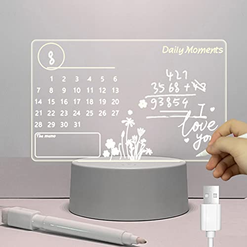 IS MUHE Creative DIY LED Children's Night Light Writing Board - USB Message Board With Pen - Gift for Holiday Party, Birthday Decoration (Calendar Light)