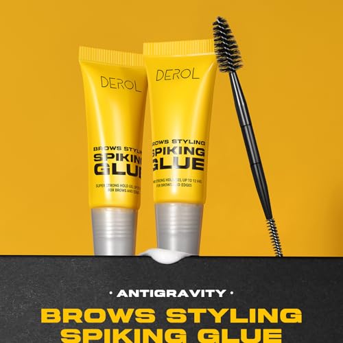 Erinde Eyebrow Fix Gel, Lightweight Makeup Brow Gel with Brush, 2 in1 Eyebrow & Hair Edges Setting Glue for Long-Lasting Hold, Waterproof, Smudge-Resistant, Quick-Dry Brow Styling Wax, Clear