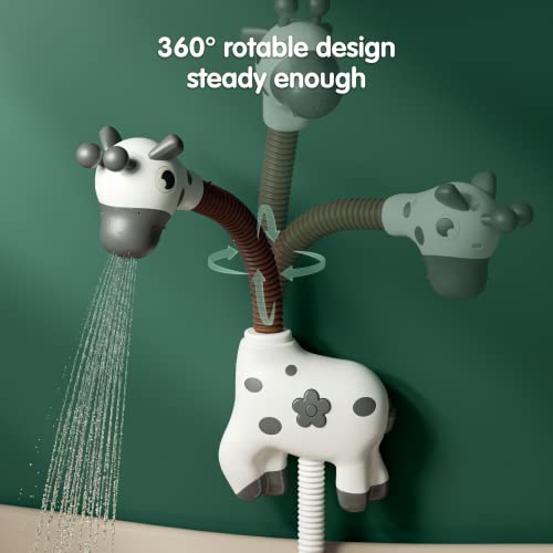 TUMAMA Baby Bath Toy Giraffe Shower Head and 3 Water Swim Toys, Bathtub Water Pump Bathing time Essentials for Toddlers Infants Kids