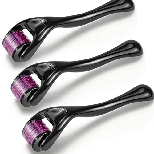 BePrincess Derma Roller Set of 3 Derma Microneedle Rollers for Face Body - 0.5/1.0/1.5 mm Microneedling Roller, 540 Titanium ?Micro Needles, Storage Case Included
