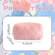 LYDZTION Plush Makeup Bag Cosmetic Bag for Women,Zipper Large Solid Color Travel Toiletry Bag Travel Make Up Toiletry Bag Washing Pouch, white