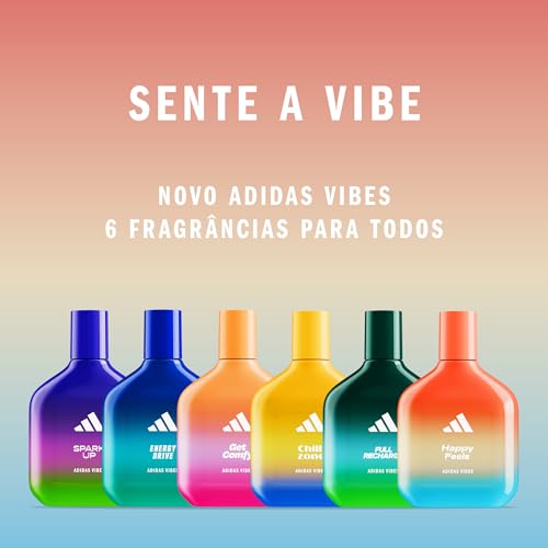 Adidas Vibes Happy Feels Eau de Parfum For All, Joyful and Uplifting, Long Lasting Fragrance, Grapefruit and Jasmine 100ml (3.3oz)