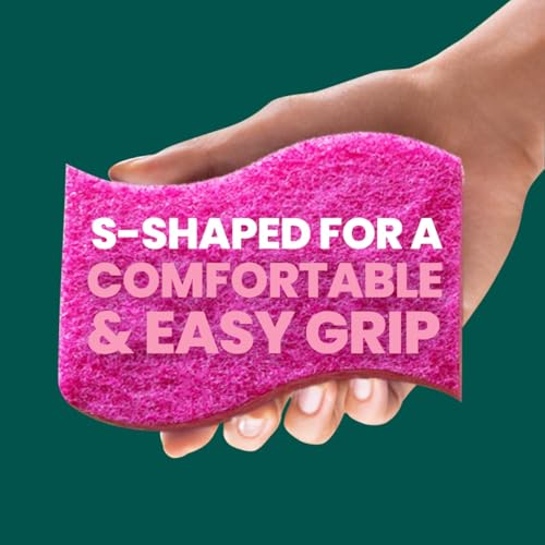 Scotch-Brite Delicate Care Non Scratch Cellulosic Scrub Sponge, 3 units/pack | Kitchen sponge | Dish sponge | Scrub | Delicate Purpose Cleaning | Delicated surfaces | Food Safe | Rinses Clean