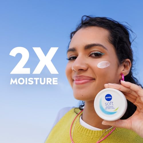 NIVEA Soft Moisturising Cream, A Moisturising Cream for Face, Body and Hands with Vitamin E and Jojoba Oil, Hand Cream Moisturises Deeply, All-Purpose Day Cream, Jar 200ml