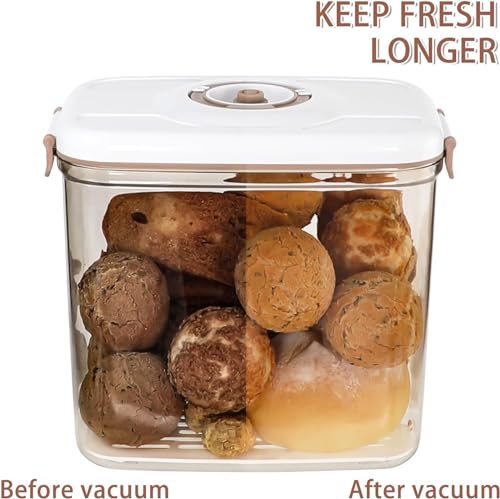 THE WHITE SHOP Bread Box for Kitchen Countertop, Airtight Loaf Bread Storage Container, Time Recording Bread Keeper with Lid, Bread Holder Bin for Homemade Bread, Bun, Bagel, Loaf (Color : B)