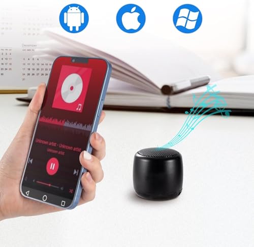 Best Mini Portable Bluetooth Speaker I Smallest Bluetooth Speaker with HD Sound & Bass I Wireless Bluetooth Speakers for Phone/PC/Tablet I Photo Selfie Button Answer Phone Calls I Cute Tiny Speaker