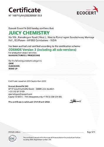 Juicy Chemistry Organic Dusting Powder, Damask Rose & Jasmine Talc Free Powder, 35 gms Body Powder for Dry and Cool Skin