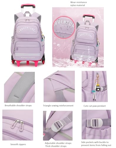 ETAISHOW girls Rolling Backpack Rolling backpack