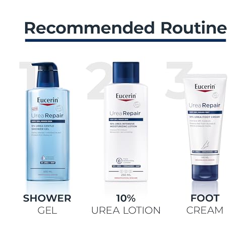 Eucerin UreaRepair Plus 10% Urea Foot Cream with Ceramide, Smoothes Callouses and Thickened Heels, Feet Care for Very Dry, Suitable for Mature & Diabetic Skin, 100ml