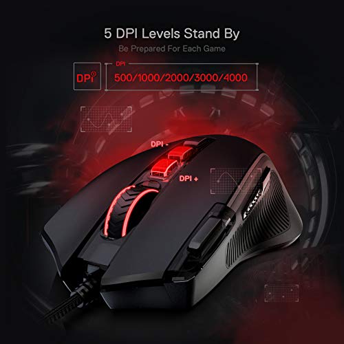 Redragon, Predator Wired Gaming Mouse, Black, M612-Rgb