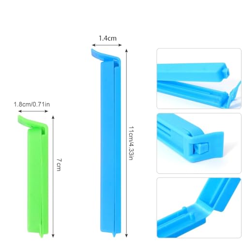 40 PCS Food Clips Food Storage Bag Clips Sealing Bag Clips in 2 Sizes and 5 Colours, Reusable Kitchen Clips for Food Storage for Sandwiches and Snack Bags