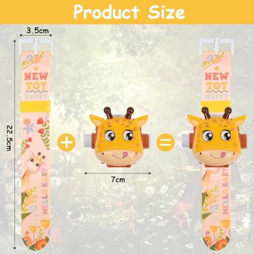 Kids Projection Watch – Adjustable Digital Projection Watch with 24 Animal Patterns, Flamshell Design, Time & Date Display, Fun Toy for Boys & Girls
