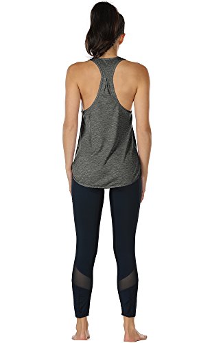 icyzone Women's Racerback Workout Athletic Running Tank Tops Loose Fit (Pack of 2)