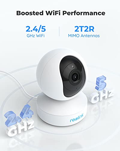 Reolink 360 Home Security Camera CCTV, 5MP Indoor Cam Pan/Tilt & 3x Optical Zoom, 2.4 / 5GHz WiFi Baby/Pet Monitor, Two - Way Audio, Multiple Storage Options, Easy Setup with App, E1 Zoom-White