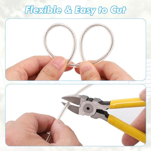 Fentar 30m Washing Line Rope,Heavy Duty Clothes Line Steel Core, Strong String 4mm Dia Clotheslines, Long Clothes Lines for Outside Garden Travel, Rustproof and Waterproof Washing Lines, 120kg LC