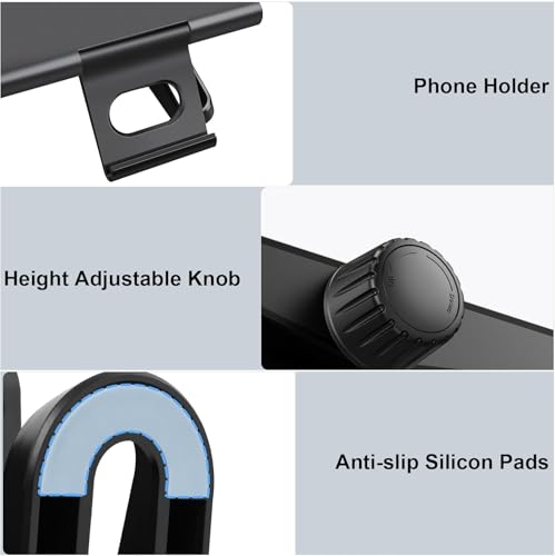 Ankila Computer Monitor Stand For Desk, Adjustable Height Monitor Stand Riser, Multi-Purpose Desktop Organizers Riser for Laptop, Computer, Printer, TV-Black (Black)