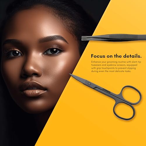 Beauté Secrets Foolzy Stainless Steel Nail Scissors Manicure Grooming Kit Set with Nail Clippers, Peeling Knife, Nail Cleaning Knife, Acne Needle, Blackhead Tool