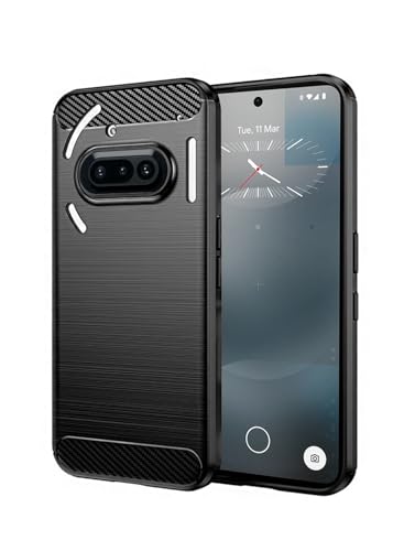 WTech Nothing Phone (3a) 5G 2025 Silicone Brushed Texture Protective Case Cover (Black)