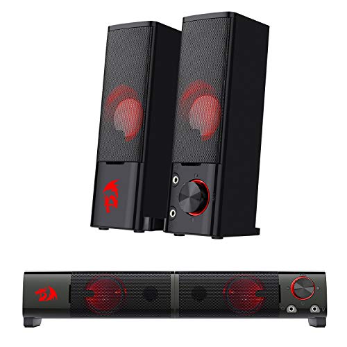 Redragon GS550 Orpheus PC Gaming Speakers, 2.0 Channel Stereo Desktop Computer Sound Bar