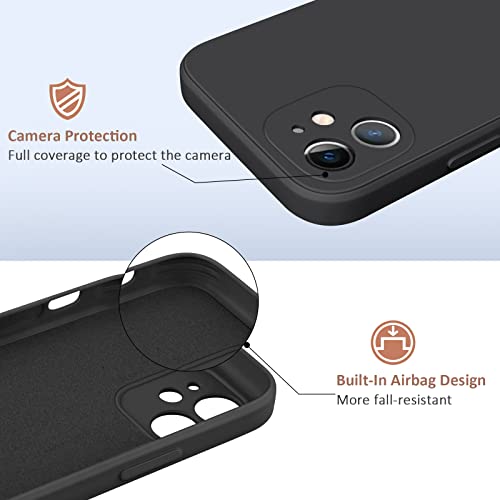 VANCLE Soft Silicone Cases for iPhone 11,[Military Grade Drop Protection] [Anti-Scratch Microfiber Lining] Shockproof Protective Phone Case Slim Thin Cover 6.1 inch (Black+Dark Green)