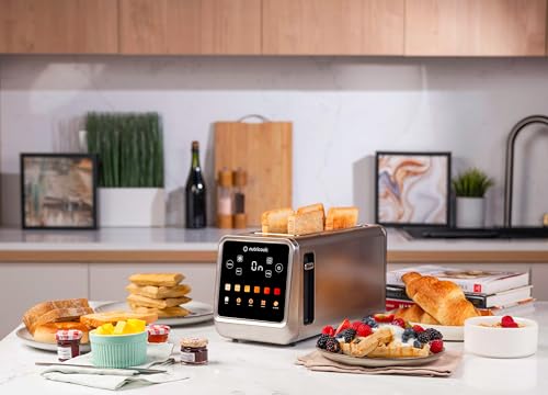 Nutricook 4 Slice Smart Toaster with Touch Screen, all in one for Bread, Bagel, Waffle, Pastry and English Muffin, reheat, Defrost & Favorite button, Stainless Steel,1450W, 2 yrs warranty,NC-TS401